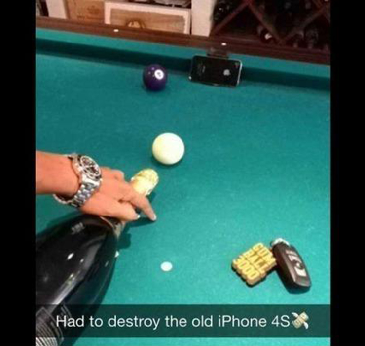 rich kids snapchat - Had to destroy the old iPhone 4S