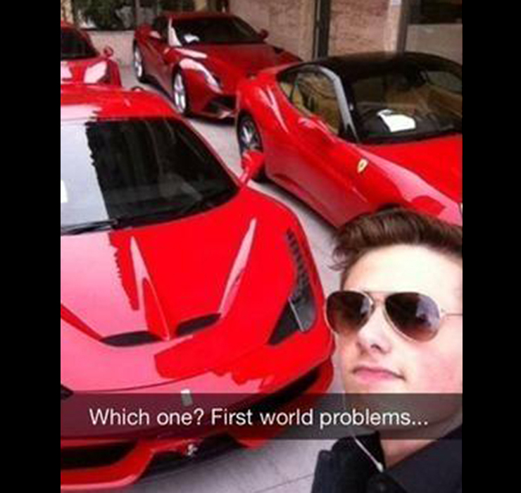 rich kid snaps - Which one? First world problems...