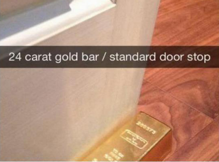 rich kids of snapchat - 24 carat gold bar standard door stop