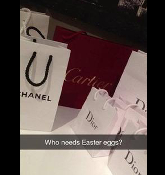 rich kids snapchat - Thanel Who needs Easter eggs? Dov