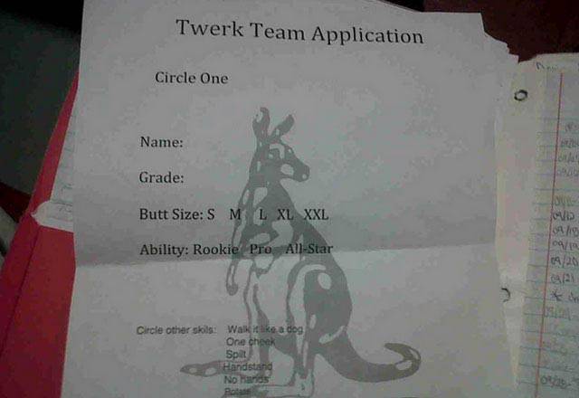 document - Twerk Team Application Circle One Name Grade Butt Size S M L Xl Xxl D Ability Rookie Pro AllStar 0918 9 Circle other skols Walk it a dog One check Spill Handstand No Hands