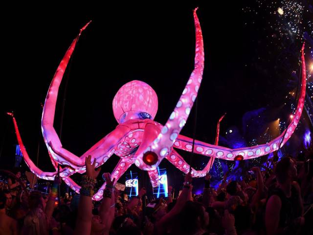 The Electric Daisy Carnival, a three-day electronic music festival in Las Vegas, Nevada, features music from over 500 of the most popular DJs in the world. The festival has recently expanded to New York City and the UK.