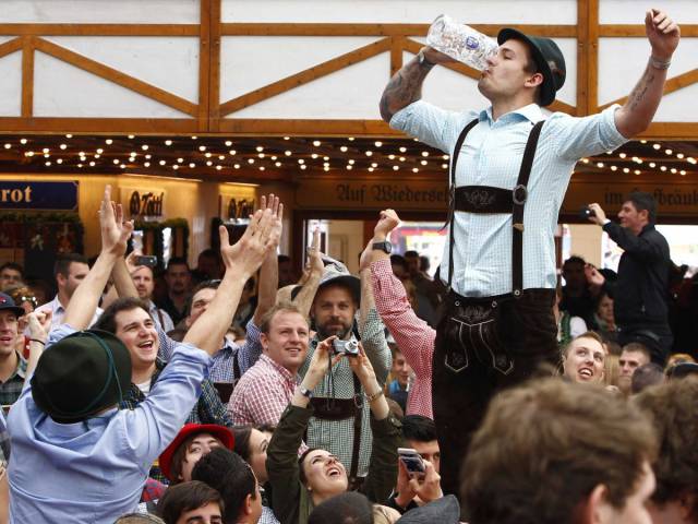 For the 16 days of Munich's Oktoberfest, you can enjoy barrels of German beer among the 6 million people who typically don Bavarian dresses and Lederhosen just for the event.