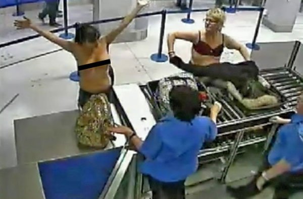 awkward airport security check