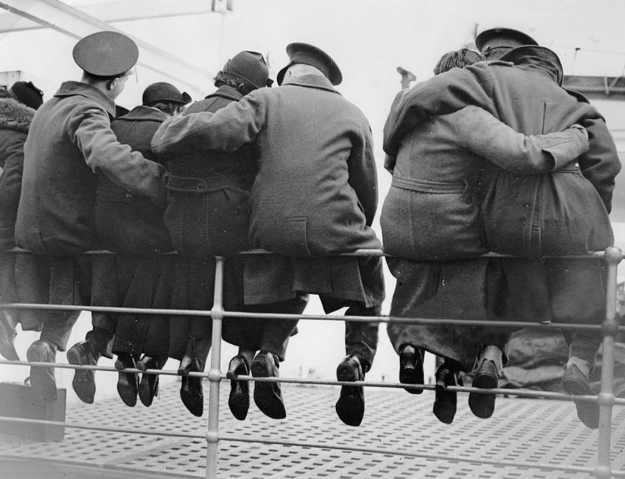 English Soldiers Saying Goodbye To Their Wives, Getting Ready To Go To Egypt, 1937