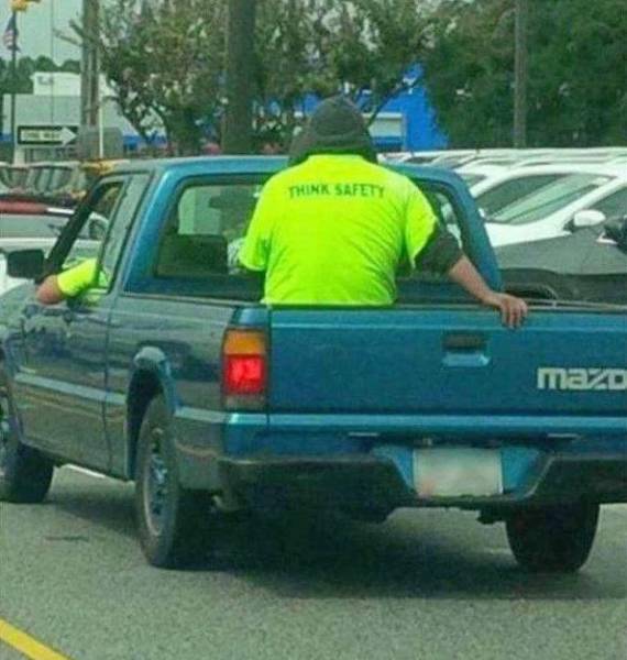 riding in truck bed - Think Safety mazo