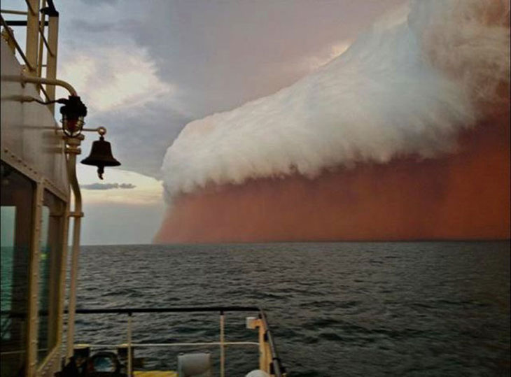 An Australian dust storm that looks like a giant mug of beer.