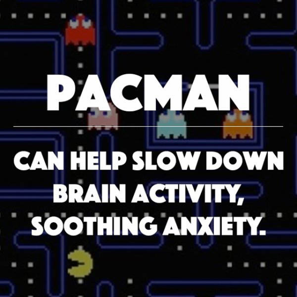 pac man - Pacman Can Help Slow Down Brain Activity Soothing Anxiety."