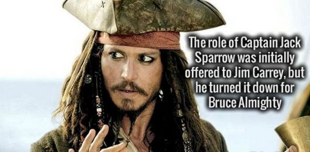 captain jack sparrow - The role of Captain Jack Sparrow was initially offered to Jim Carrey, but he turned it down for Bruce Almighty