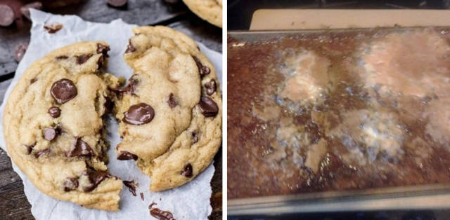 “Here are my chocolate chip cookies. The 5-year-old I was making them with was more mature about it than I was.”