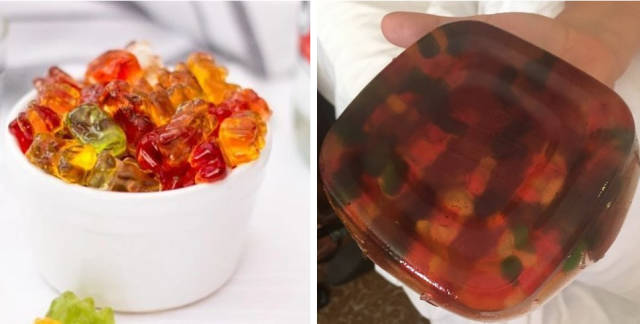 “Vodka gummy bears! Oops.”