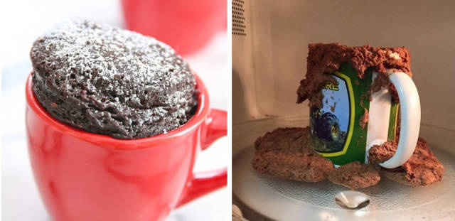 “I tried to make a mug cake ‘cause they looked so fun. I’m not sure what went wrong here.”