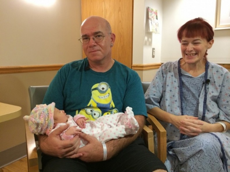 Judy Brown gave birth to her first ever child at 47-years-old, after thinking that she had digestive problems. Turned out it that it was actually a baby inside her.