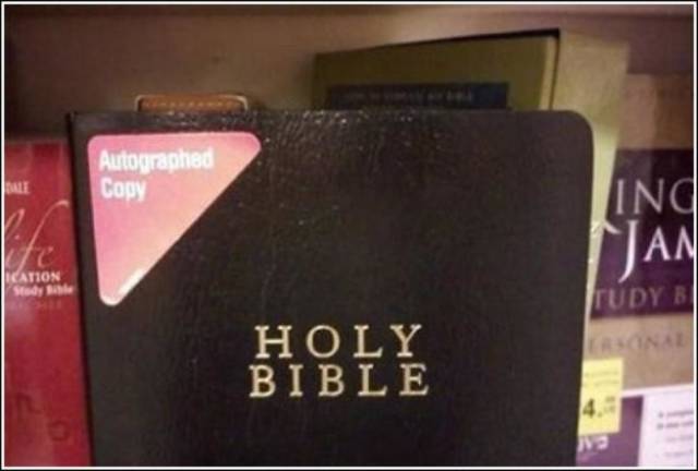 seems legit - Autographed Copy Inc An Cation Tudy Bi Holy Bible