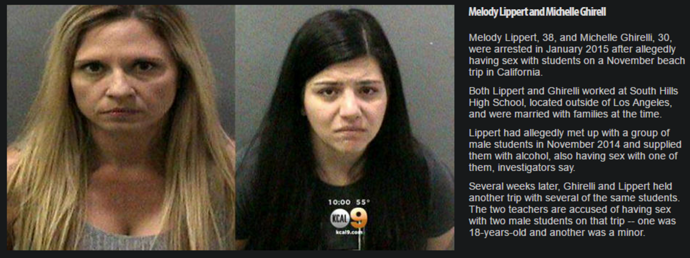 Female Teachers Arrested For Having Sexual Relations With Under-Aged Students