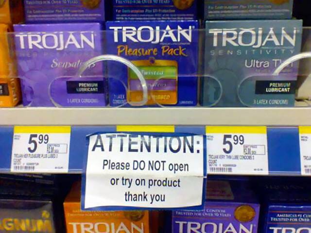 signs for stupid people - Stole Trojan Trojan" Trojan Pleasure Pack Senat Sensitivity Ultra T Pemu Premium Lubricant Latet Corom P0g Gree! 061 Attention 5990 Please Do Not Open or try on product thank you Ameetric Tertide Troian Troian Tao