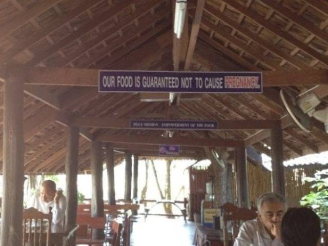 ceiling - Our Food Is Guaranteed Not To Cause Peeglang