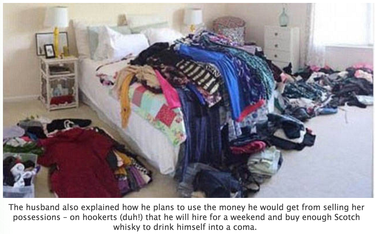 Guy Gets Revenge On His “Cheating Whore Of An Ex-Wife” By Putting Her Stuff On eBay