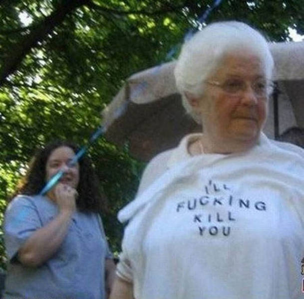 Old People Wearing Awkward Shirts Proudly