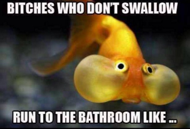 funny pictures dirty - Bitches Who Don'T Swallow Run To The Bathroom ...