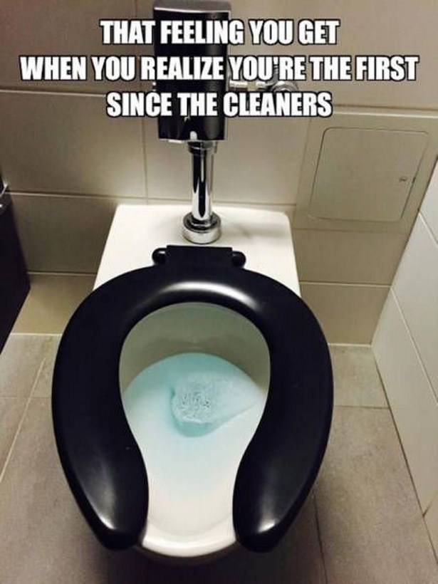 work meme about walking into a clean public restroom