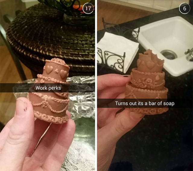 funny cutouts for snapchat - Work perks Turns out its a bar of soap