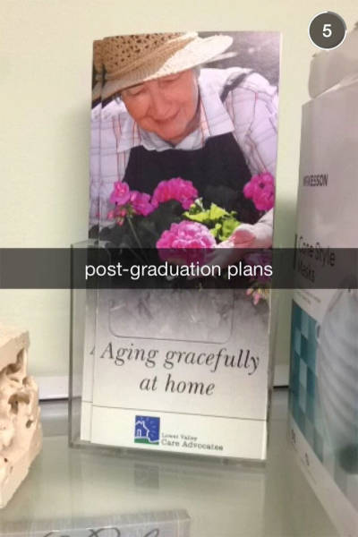 snapchat is killing people - postgraduation plans Aging gracefully at home CarAdvocate