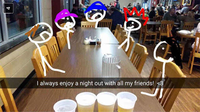 Snapchat - I always enjoy a night out with all my friends!