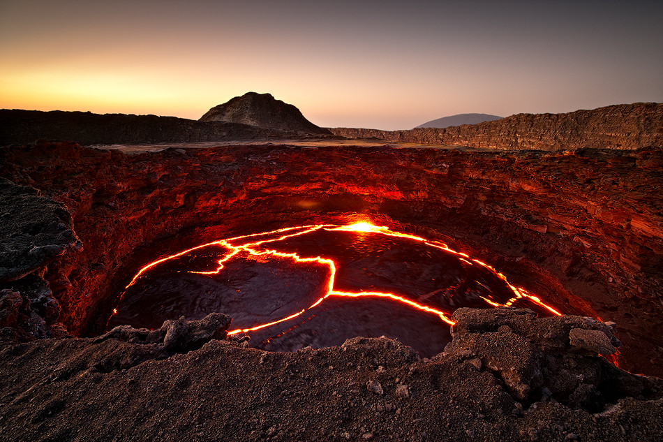 The lava lake of the continuosly active volcano Erta Ale, Ethiopia