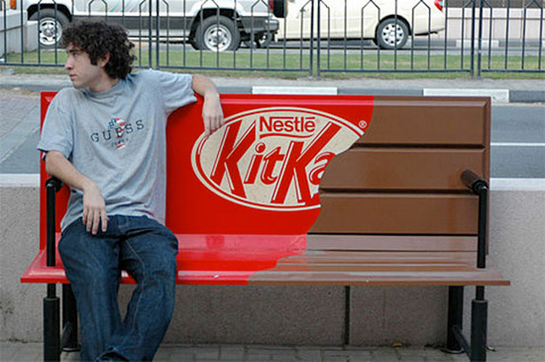 kit kat bench ad - T Nestle Gipss