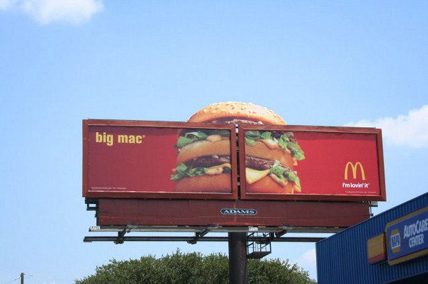 billboard advertising - big mac I'm lovind it Carams