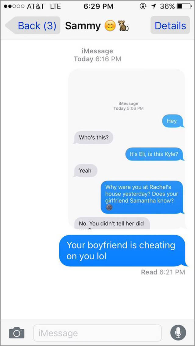 Cheater Gets Trolled Hard By Girlfriend's Friend