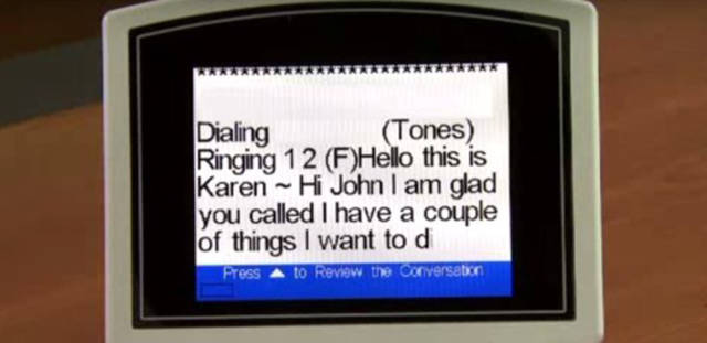 Live Telephone Call Captioning: “As far as I know there’s really only the one company in the US that does it (CapTel Inc.), and they have three centers with several hundred people working 24/7. It’s a service meant for the hard-of-hearing so that they can talk normally into the phone instead of the more traditional (but painful) method of using a TTY device to type back and forth, with a person in between reading the messages out loud to the hearing party.”