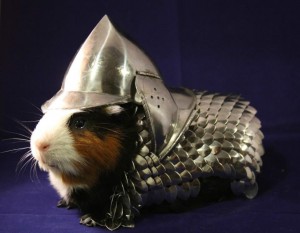 A guinea pig suit of armor sold for $1,150.