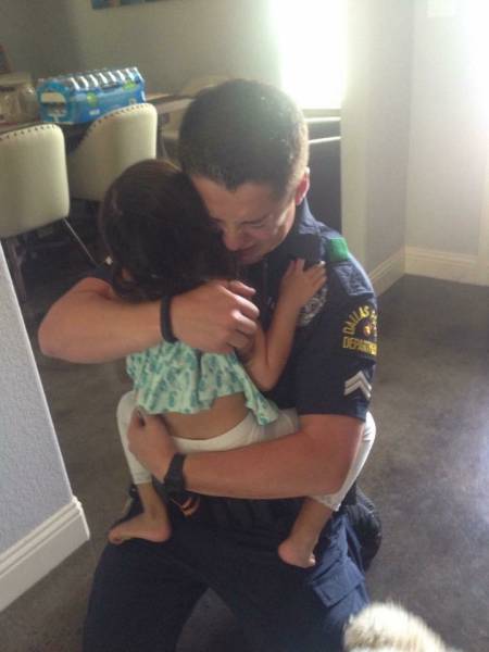 A Dallas police officer after coming home from a 15-hour shift on the night of the shootings