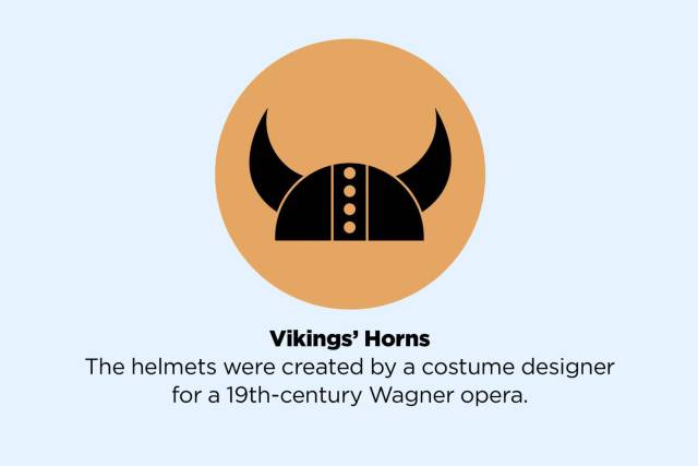 false facts - Vikings' Horns The helmets were created by a costume designer for a 19thcentury Wagner opera.