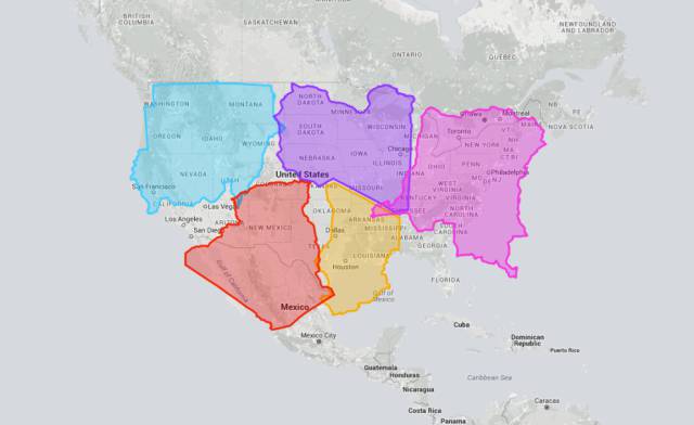 And here’s what happens when you overlay the five largest countries in Africa on top of the In case you’re wondering, from largest to smallest they are: 1. Algeria (red), 2. DRC (pink), 3. Sudan (blue), 4. Libya (purple), and 5. Chad (orange).
USA.