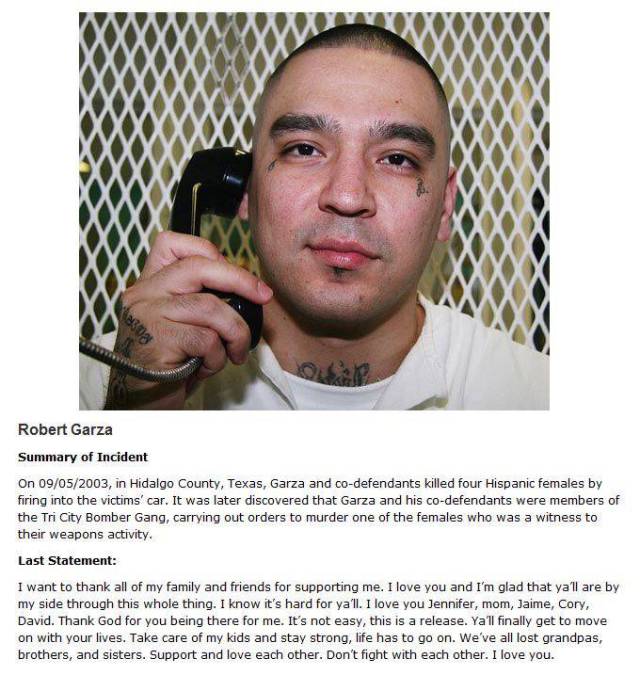 national baseball hall of fame and museum - Robert Garza Summary of Incident On 09052003, in Hidalgo County, Texas, Garza and codefendants killed four Hispanic females by firing into the victims' car. It was later discovered that Garza and his codefendant