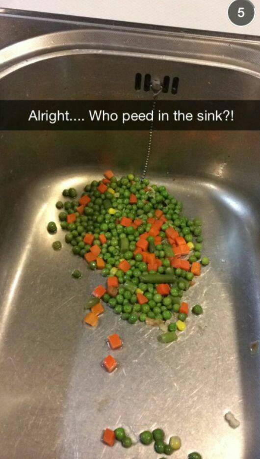 peas puns - Alright.... Who peed in the sink?!
