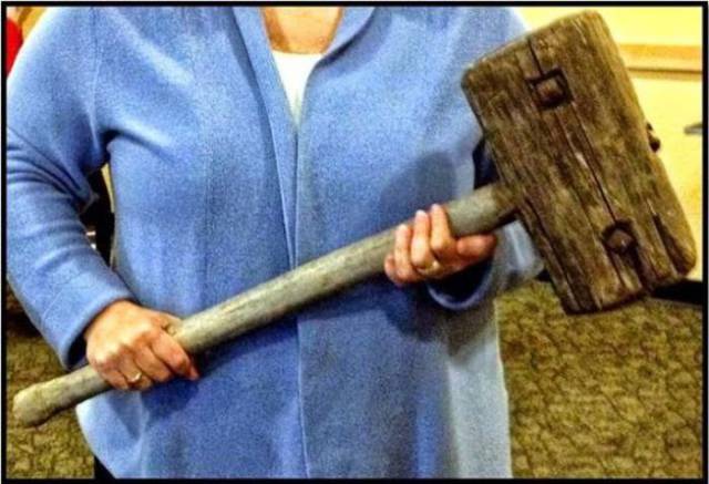 Someone in Vermont honestly thought they could board a plane with this giant wooden mallet.