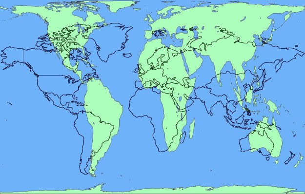 But there is a type of map called a Gall–Peters projection map that represents the landmasses on the planet a little more accurately.