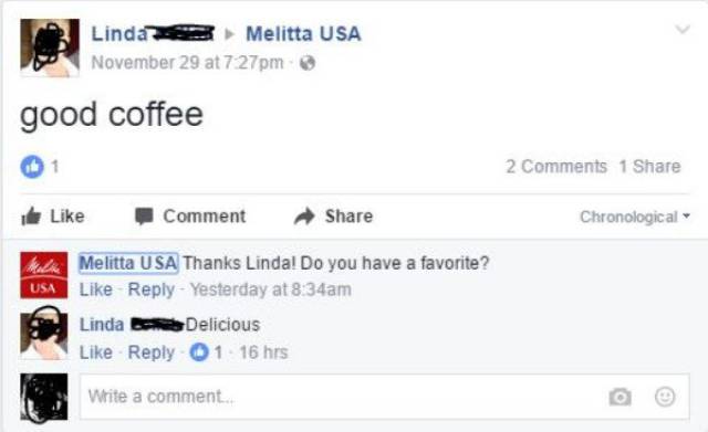 old people twitter - Linda Melitta Usa November 29 at pm good coffee 2 1 Comment Chronological Usa Melitta Usa Thanks Linda! Do you have a favorite? Yesterday at am Linda Bones Delicious 1 16 hrs Write a comment.
