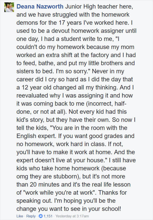 Mother Decides Her Daughter Is Not Doing Anymore Homework