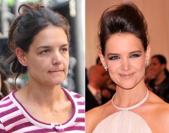 katie holmes without makeup