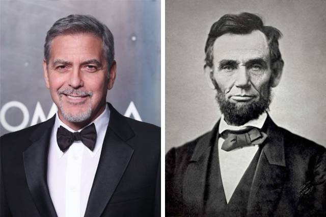 George Clooney and Abraham Lincoln: The famous actor and the national hero of the US are actually related to each other, albeit distantly. Their common blood takes its source from a woman by the name of Lucy Hanks — she was Lincoln’s grandmother on his mother’s side.