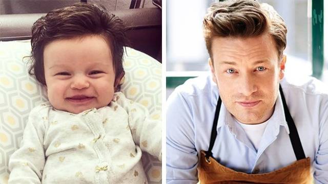 This little girl is the spitting image of Jamie Oliver.