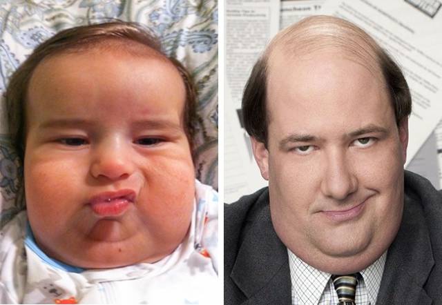 And this toddler kinda looks like Kevin from The Office.