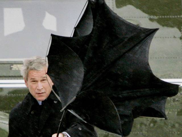 george bush umbrella