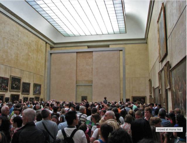 Somewhere beyond the crowds is the Mona Lisa.