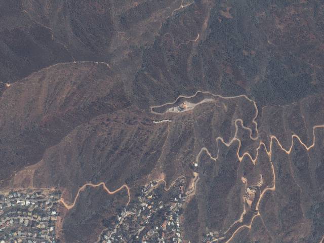 Even from space, the Hollywood sign still makes its mark.